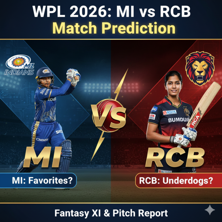 WPL 2026 MI vs RCB Match Prediction ,Preview, Probable XIs & Tips